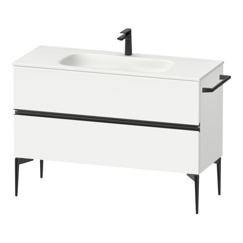 Duravit Meuble sous lavabo Sivida 121x59,2x47,7 cm, 2 tiroirs, blanc mat, taille S