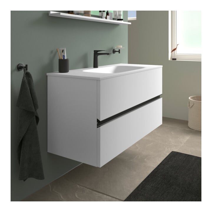 Duravit Meuble sous lavabo Sivida 121x59,2x47,7 cm, 2 tiroirs, blanc mat, taille S