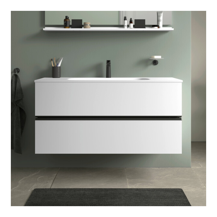 Duravit Meuble sous lavabo Sivida 121x59,2x47,7 cm, 2 tiroirs, blanc mat, taille S