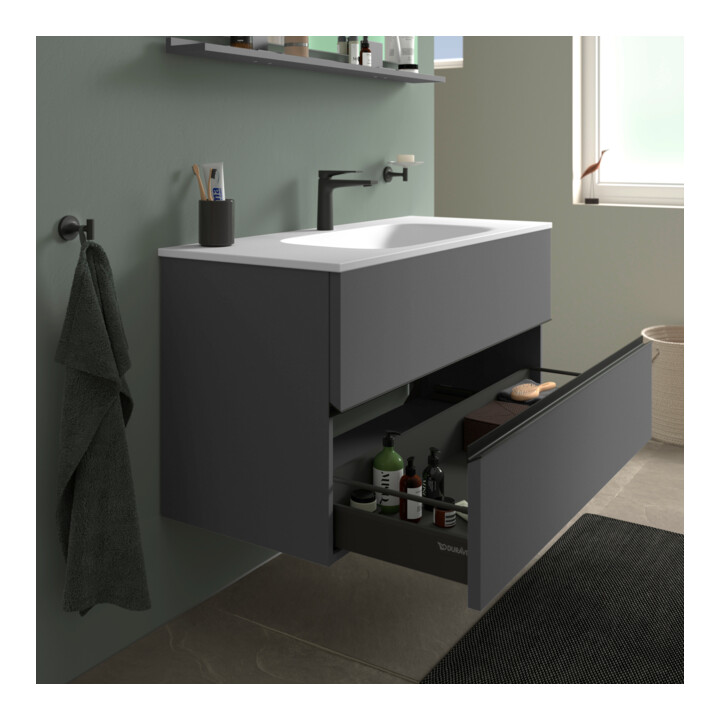 Duravit Meuble sous-lavabo Sivida 121x59,2x47,7 cm, 2 tiroirs, gris m, Gr. sw