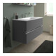 Duravit Meuble sous lavabo Sivida 121x59,2x47,7 cm, 2 tiroirs, gris mat, Gr. chr