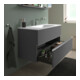 Duravit Meuble sous lavabo Sivida 121x59,2x47,7 cm, 2 tiroirs, gris mat, Gr. chr