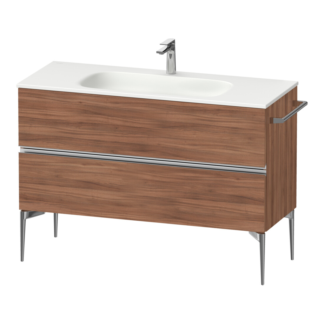 Duravit Meuble sous-lavabo Sivida 121x59,2x47,7 cm, 2 tiroirs, N Nat, Gr. chr