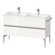 Duravit Meuble sous lavabo Sivida 128x59,1x47,7 cm, 2 tiroirs, blanc brillant, chromé-1