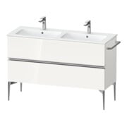 Duravit Meuble sous lavabo Sivida 128x59,1x47,7 cm, 2 tiroirs, blanc brillant, chromé