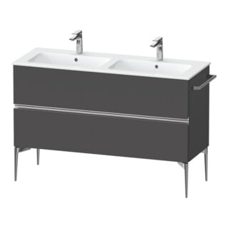 Duravit Meuble sous lavabo Sivida 128x59,1x47,7 cm, 2 tiroirs, gris, G chr