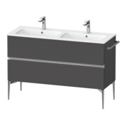 Duravit Meuble sous lavabo Sivida 128x59,1x47,7 cm, 2 tiroirs, gris, G chr