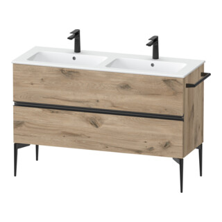 Duravit Meuble sous-lavabo Sivida 128x59,1x47,7cm, 2 tiroirs, E marbre, G noir