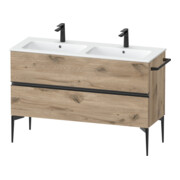 Duravit Meuble sous-lavabo Sivida 128x59,1x47,7cm, 2 tiroirs, E marbre, G noir