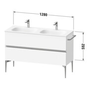 Duravit Meuble sous lavabo Sivida 128x59,2x47,7 cm, 2 tiroirs, E marbre, G noir-3