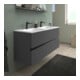 Duravit Meuble sous lavabo Sivida 128x59,2x47,7 cm, 2 tiroirs, gris m, poignées noires-5