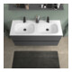 Duravit Meuble sous lavabo Sivida 128x59,2x47,7 cm, 2 tiroirs, gris m, poignées noires