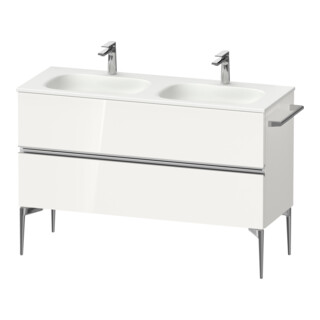 Duravit Meuble sous-lavabo Sivida 128x59,2x47,7cm, 2 tiroirs, blanc brillant, chromé