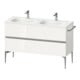 Duravit Meuble sous-lavabo Sivida 128x59,2x47,7cm, 2 tiroirs, blanc brillant, chromé-1