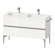 Duravit Meuble sous-lavabo Sivida 128x59,2x47,7cm, 2 tiroirs, blanc brillant, chromé