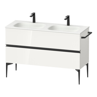 Duravit Meuble sous-lavabo Sivida 128x59,2x47,7cm, 2 tiroirs, blanc brillant, corps noir