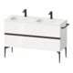Duravit Meuble sous-lavabo Sivida 128x59,2x47,7cm, 2 tiroirs, blanc brillant, corps noir-1
