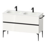 Duravit Meuble sous-lavabo Sivida 128x59,2x47,7cm, 2 tiroirs, blanc brillant, corps noir