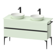 Duravit Meuble sous lavabo sur pied Sivida moy., 131,5x54,8x47,5 cm, 2 tiroirs, noir mat-1