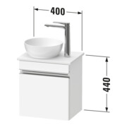 Duravit Meuble sous lavabo suspendu Sivida 40x44x32,5 cm, porte, gris, gauche, blanc mat-4