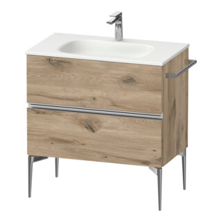 Duravit Meuble sous lavabo suspendu Sivida 81x59,2x47,7 cm, 2 tiroirs, E Marm, G chr