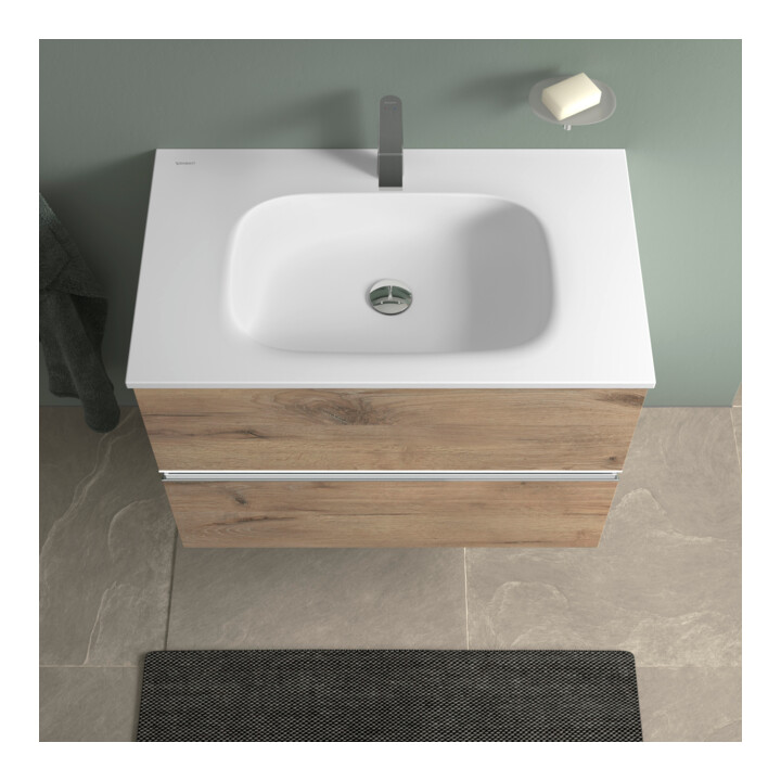 Duravit Meuble sous lavabo suspendu Sivida 81x59,2x47,7 cm, 2 tiroirs, E Marm, G chr