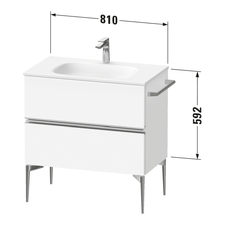 Duravit Meuble sous-lavabo suspendu Sivida 81x59,2x47,7cm, 2 tiroirs, blanc mat, Gr. sw