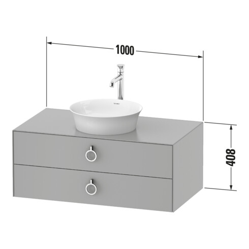 Duravit Meuble sous-lavabo White Tulip 100x55 cm, 2 tiroirs, 1 plan