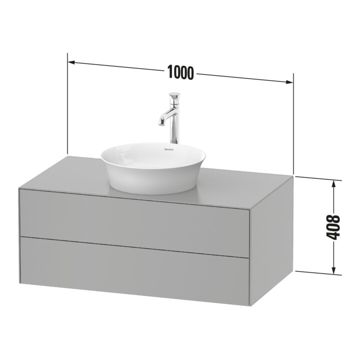 Duravit Meuble sous-lavabo White Tulip 100x55 cm, E N m/gra g, 2 tiroirs, 1 plan, suspendu