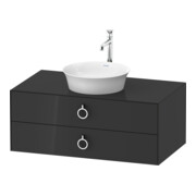 Duravit Meuble sous lavabo White Tulip 100x55 cm, gris, 2 tiroirs, 1 tablette console