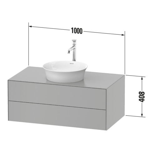 Duravit Meuble sous lavabo White Tulip 100x55 cm, US N m/gris, 2 tiroirs, 1 plan, blanc