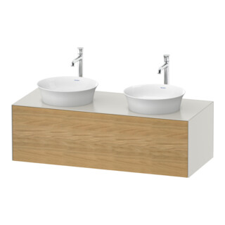 Duravit Meuble sous lavabo White Tulip 130x55 cm, 1 tiroir, 1 porte, blanc mat naturel