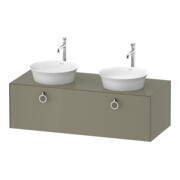 Duravit Meuble sous lavabo White Tulip 130x55 cm, 1 tiroir, gris pierre laqué brillant-1