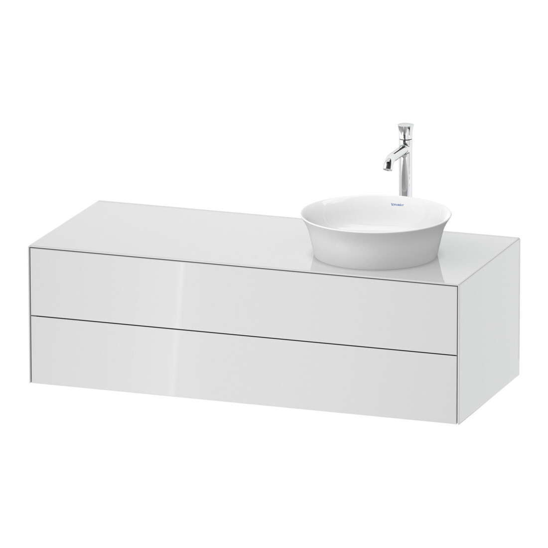 Duravit Meuble sous-lavabo White Tulip 130x55 cm, 2 tiroirs, 1 porte, blanc brillant