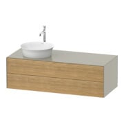 Duravit Meuble sous lavabo White Tulip 130x55 cm, 2 tiroirs, 1 porte, blanc mat naturel-1