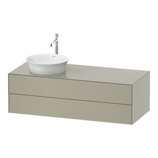 Duravit Meuble sous lavabo White Tulip 130x55 cm, 2 tiroirs, 1 porte, gauche, Tau satin mat