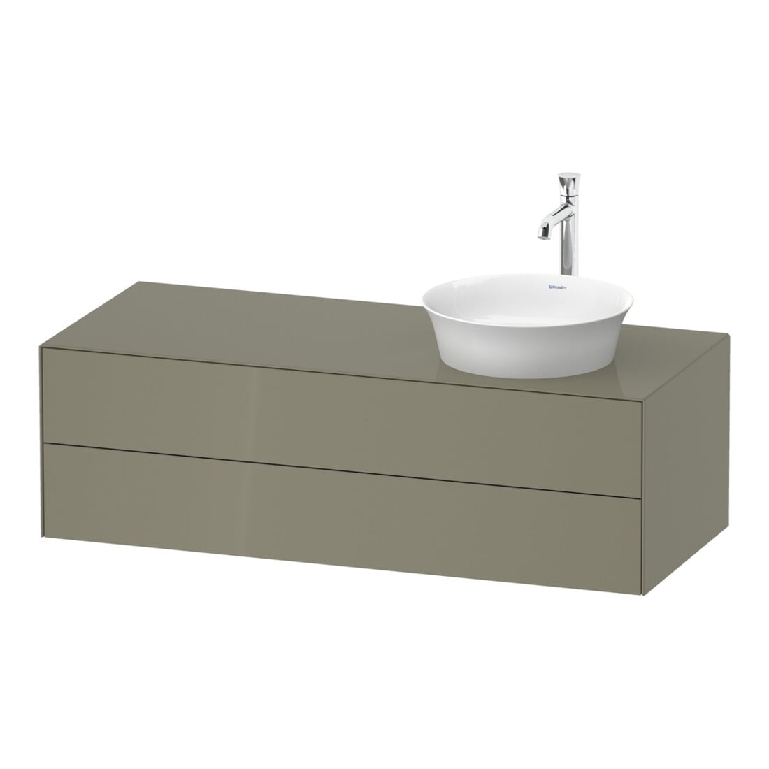 Duravit Meuble sous lavabo White Tulip 130x55 cm, 2 tiroirs, 1 porte, gris pierre brillant
