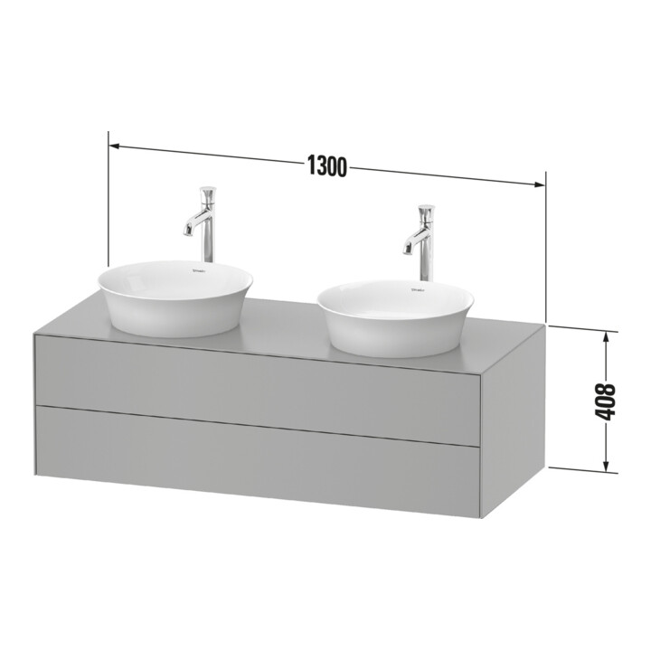 Duravit Meuble sous lavabo White Tulip 130x55 cm, 2 tiroirs, avec éclairage intégré