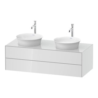 Duravit Meuble sous lavabo White Tulip 130x55 cm, 2 tiroirs, blanc, avec éclairage intégré