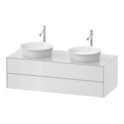 Duravit Meuble sous lavabo White Tulip 130x55 cm, 2 tiroirs, blanc, avec éclairage intégré