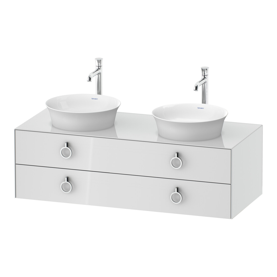 Duravit Meuble sous lavabo White Tulip 130x55 cm, 2 tiroirs, blanc brillant