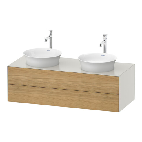 Duravit Meuble sous-lavabo White Tulip 130x55 cm, 2 tiroirs, blanc mat