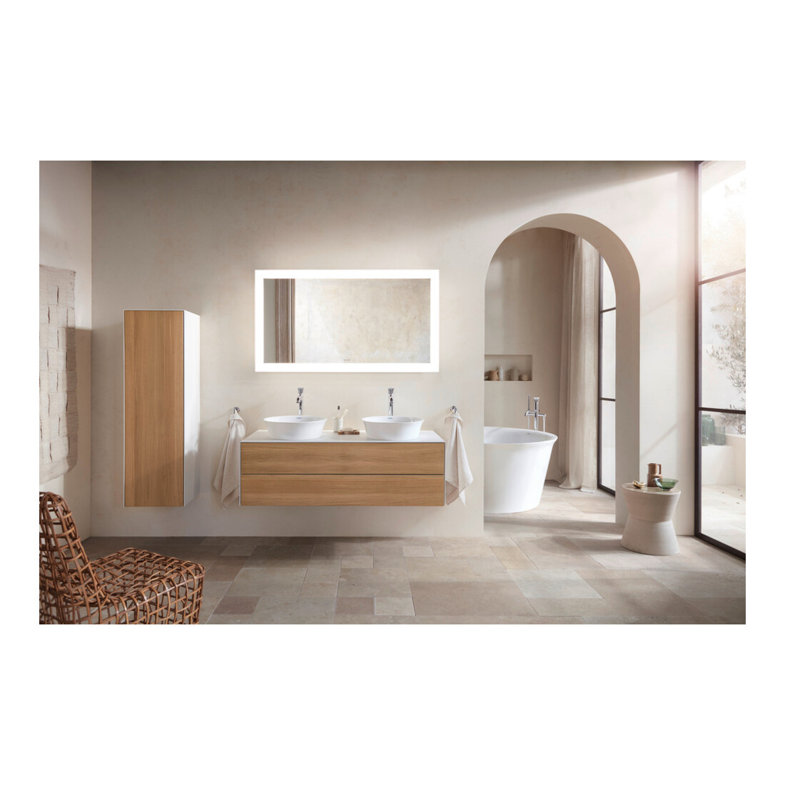 Duravit Meuble sous-lavabo White Tulip 130x55 cm, 2 tiroirs, blanc mat