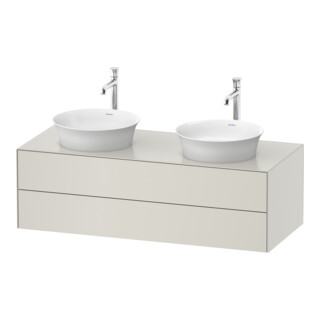 Duravit Meuble sous lavabo White Tulip 130x55 cm, 2 tiroirs, blanc mat, avec éclairage