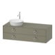 Duravit Meuble sous lavabo White Tulip 130x55 cm, 2 tiroirs, G, B gauche, gris pierre brillant-1