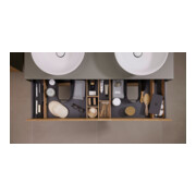 Duravit Meuble sous lavabo White Tulip 130x55 cm, 2 tiroirs, gris, avec éclairage-4