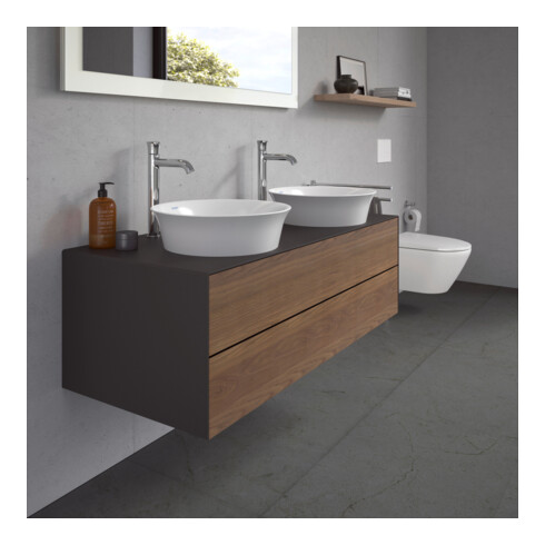 Duravit Meuble sous-lavabo White Tulip 130x55 cm, 2 tiroirs, gris mat s-matt