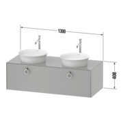 Duravit Meuble sous lavabo White Tulip 130x55 cm, avec éclairage-3