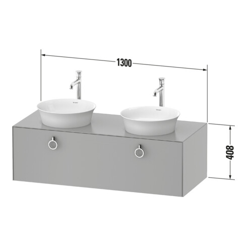 Duravit Meuble sous lavabo White Tulip 130x55 cm, avec éclairage intégré