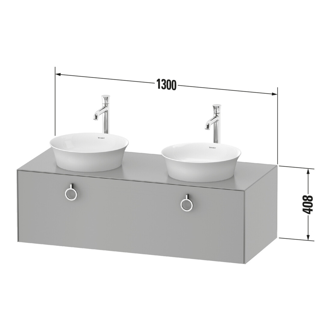 Duravit Meuble sous lavabo White Tulip 130x55 cm, avec éclairage intégré